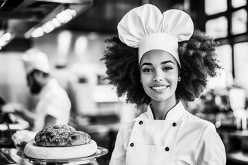 A barista handing a customer their coffee, their expression indifferent despite the customer cheerful thanks, in a bustling cafÃ© setting