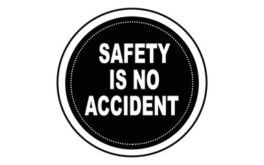 Safety Reminder Emphasizing Accident Prevention in Black and White Circular Design