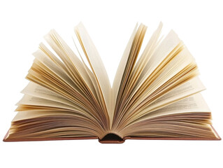 Isolated Open Book with Yellowed Pages
