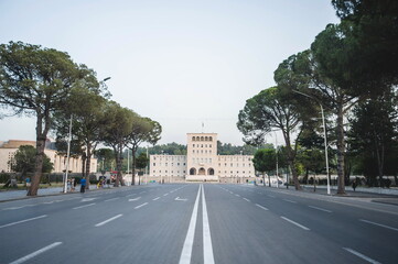 road in the city Tirana Albania