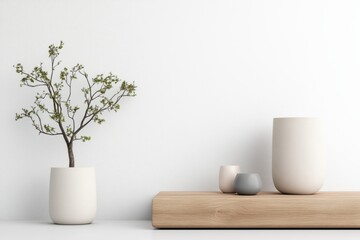 Minimalistische Pflanzen- und Vasenarrangements in natürlicher Eleganz

