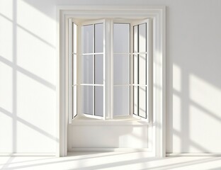 Obraz premium White background with window shadow, shadow overlay effect. 