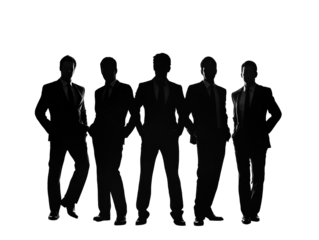 Isolated Group of Businessmen Silhouette