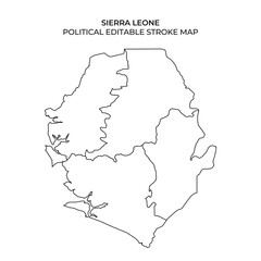 This representation of Sierra Leone outlines the countrys political boundaries. It serves as a base for various applications in geographic and educational contexts.