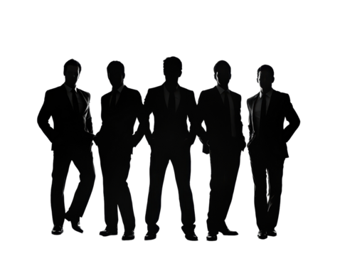 Isolated Group of Businessmen Silhouette