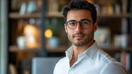 Obraz premium Confident Young Man in a Modern Office