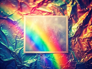 Vintage Rainbow Foil Abstract Background with White Space for Text - Stock Photo