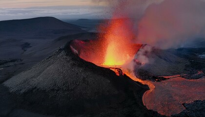 The thrill of observing a volcanic eruption from the air.  