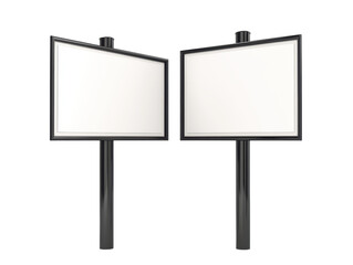 Isolated Two Blank Billboard Signs on Poles