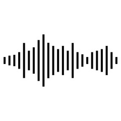 
Illustration showing a black sound icon on a white background