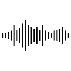 
Illustration showing a black sound icon on a white background