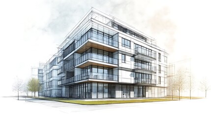 Studio illuminated by sunlight featuring blueprints on sleek drafting table image