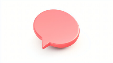 Coral Speech Bubble: A 3D rendered coral-pink speech bubble,  floating against a clean backdrop, perfect for conveying messages, communication concepts, and discussions.  