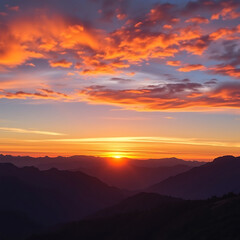 Obraz premium sunset in the mountains