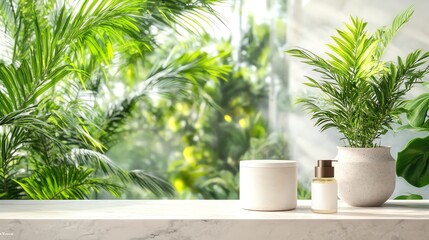 Bright indoor ambiance with lush green potted plants on a sunlit shelf, creating a refreshing and tranquil atmosphere perfect for relaxation and rejuvenation.
