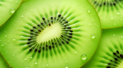 Close-Up of Fresh Kiwi Fruit Slice