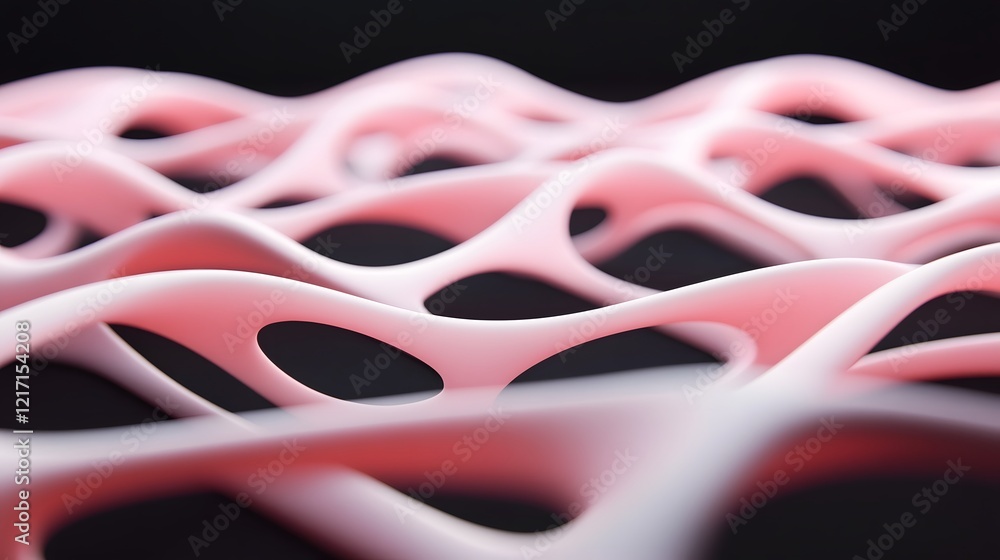Poster soft and flowing grid on dark background - dynamic abstract wallpaper