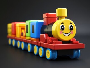 Fototapeta premium Colorful Toy Train with Happy Face, Perfect for Kids