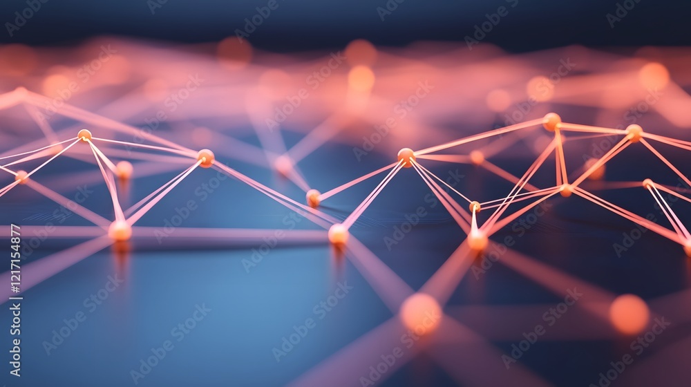 Poster futuristic circuit-inspired design with light nodes and minimal tech-focused aesthetics