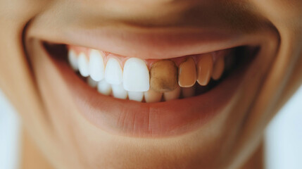 Bright and Healthy Smile Close Up Showcasing Dental Health and Oral Hygiene Techniques