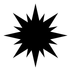 Obraz premium Star Bethlehem Christmas icon black color vector illustration image flat style