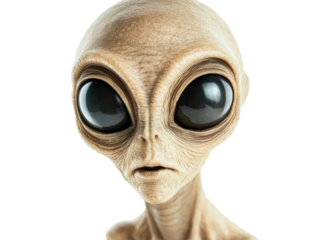 Isolated Alien Head Close-up