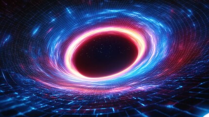 Obraz premium Abstract Cosmic Swirl with Radiant Neon Hues