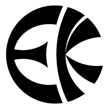 Symbol Eckankar religion EK icon black color vector illustration image flat style