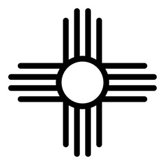 Zia symbol ancient sun emblem element of New Mexico flag icon black color vector illustration image flat style
