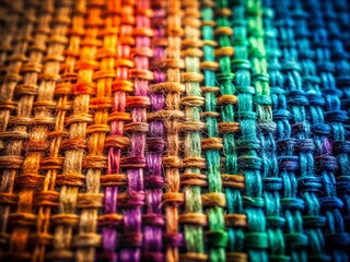 Obraz premium Worn Linen Texture Background: Vintage Aesthetic Low Light Photography