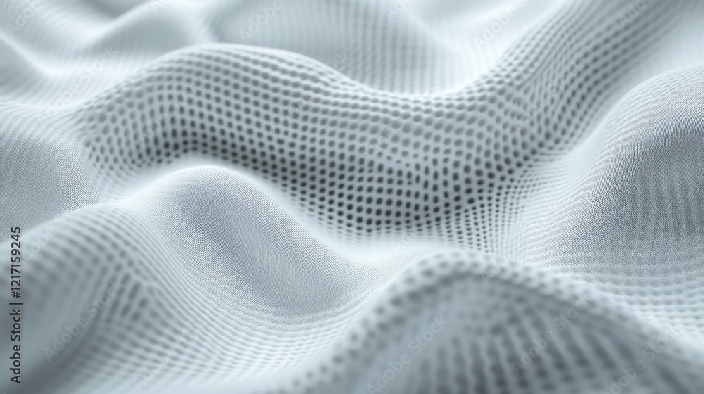 Poster Close-up view of soft, textured fabric showcasing intricate patterns and waves.