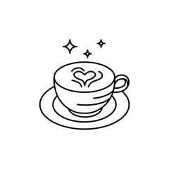 Simple Coffee Cup Outline Icon.