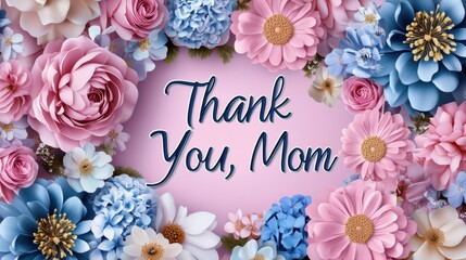 Vibrant floral design with a heartfelt message for Mother's Day celebration and appreciation