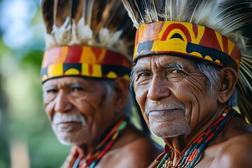Obraz premium An Indigenous culture portrait Senior men and women