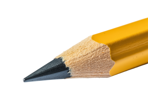 Isolated Yellow Pencil Tip Close-up