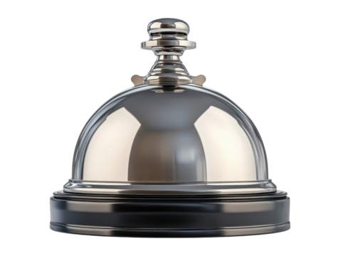 Isolated Silver Hotel Bell Service