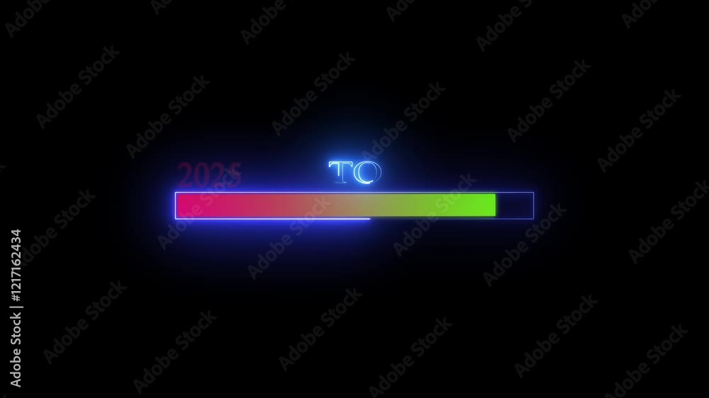 Poster neon glowing new year 2025 new year number progress ray shiny signs start year changing from 2025 to