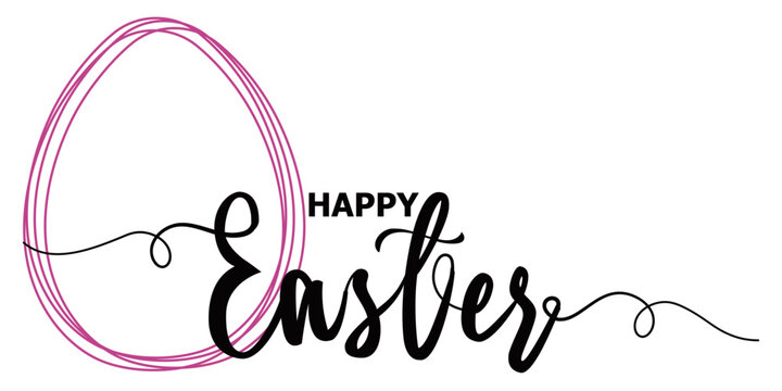 happy easter letter hand writen calligraphy. Vector