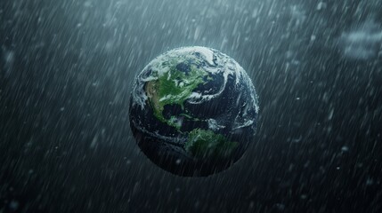 Fototapeta premium Water cycle and atmosphere in motion, driving the natural cycle of evaporation, condensation, and precipitation that shapes global weather patterns