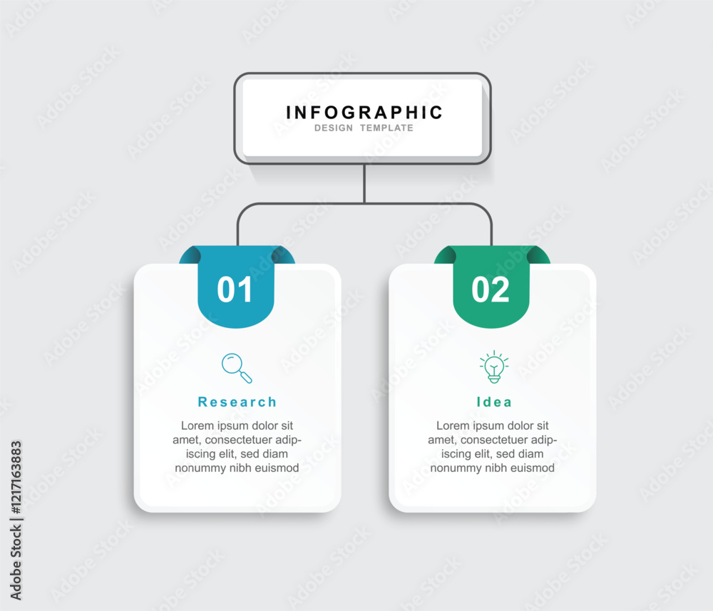 Fototapete vector infographic label design template with icons and 2 options or steps. for your business data. 