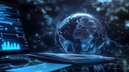 Futuristic visualization of technology and digital literacy in modern education showcasing interactive screens e learning tools and virtual reality elements in dynamic classroom environments