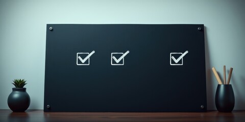 Completed Tasks, Goals Achieved, and Future Plans on a Dark Notice Board