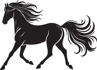 horse silhouette on white background