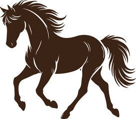 horse silhouette on white background