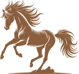 horse silhouette on white background