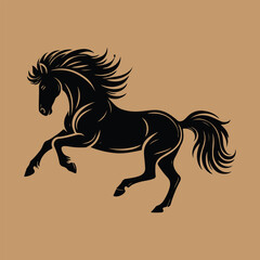 horse silhouette on white background