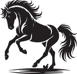 horse silhouette on white background