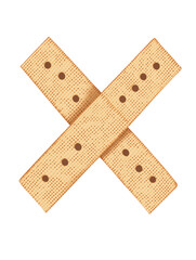 Isolated Cross Shaped Bandage Plasters