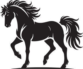 horse silhouette on white background