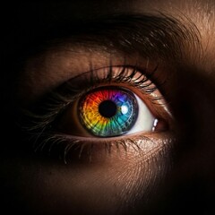 Naklejka premium Instagram of girls and rainbow colors